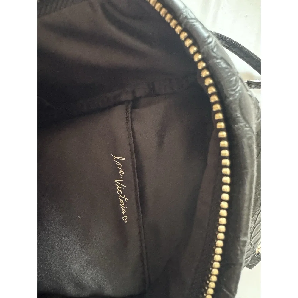 Victoria's Secret Black And White Chevron Mini Backpack